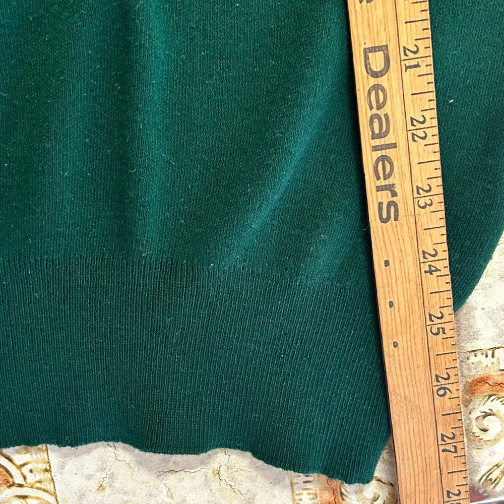 IZOD Mens‎ Green V Neck Long Sleeve Sweater Made in USA Size L